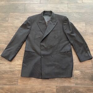 Burberry Blazer Mens 44R 100%‎ Wool Suit Sport Coat Double Breasted Peak Lapel